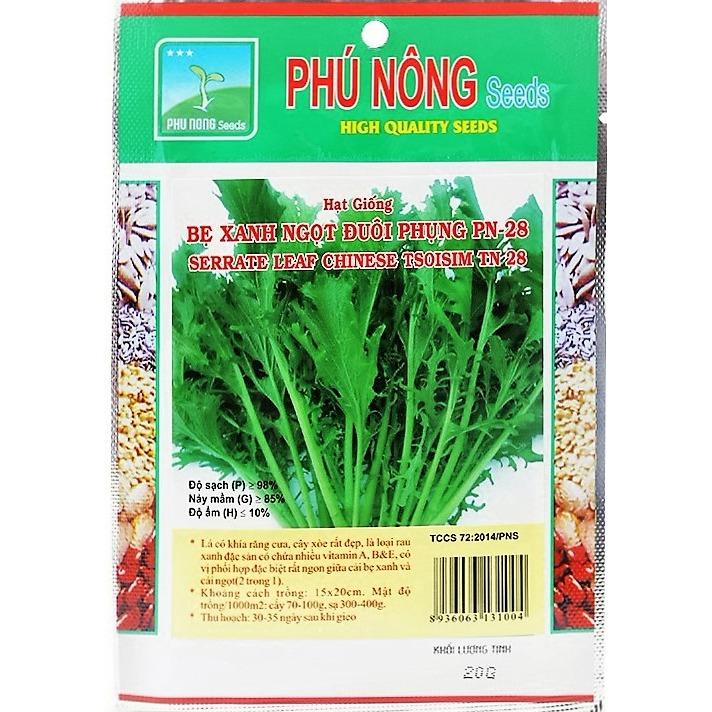 Hạt giống cải bẹ xanh ngọt đuôi phụng