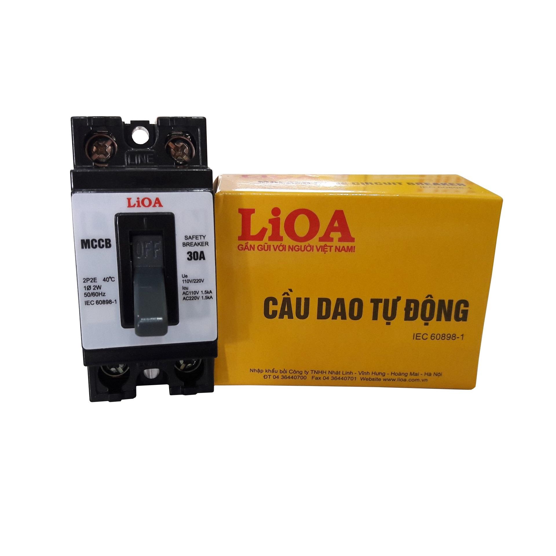 Cầu dao tự động 2 cực 2 tiếp điểm LIOA MCCB2P2E-30A