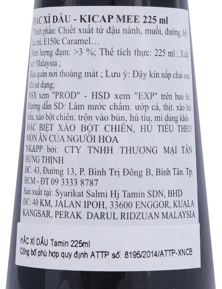 Xì Dầu Kicap Mee Tamin 225ml
