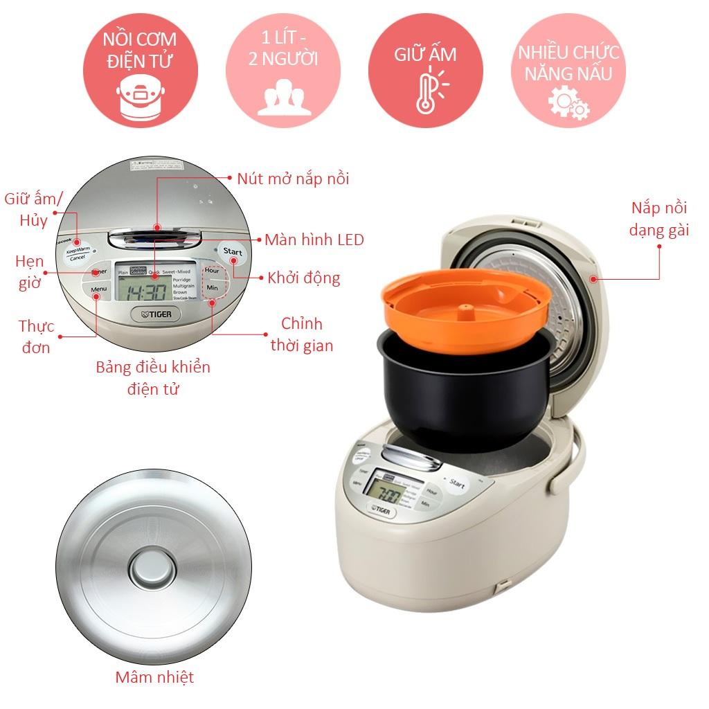 Nồi Cơm Điện Tử Tiger JAX-R10W 1L