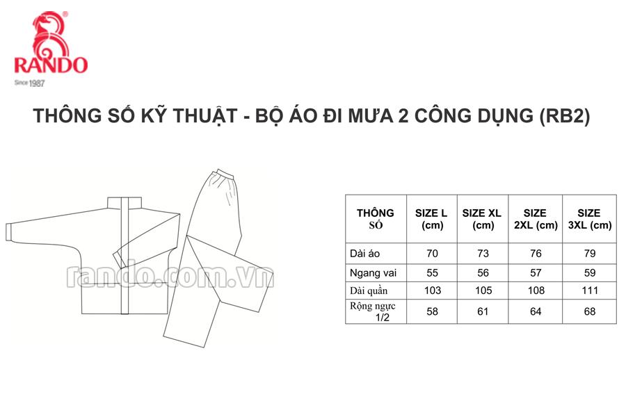 Bộ Quần Áo Mưa Rando RB2