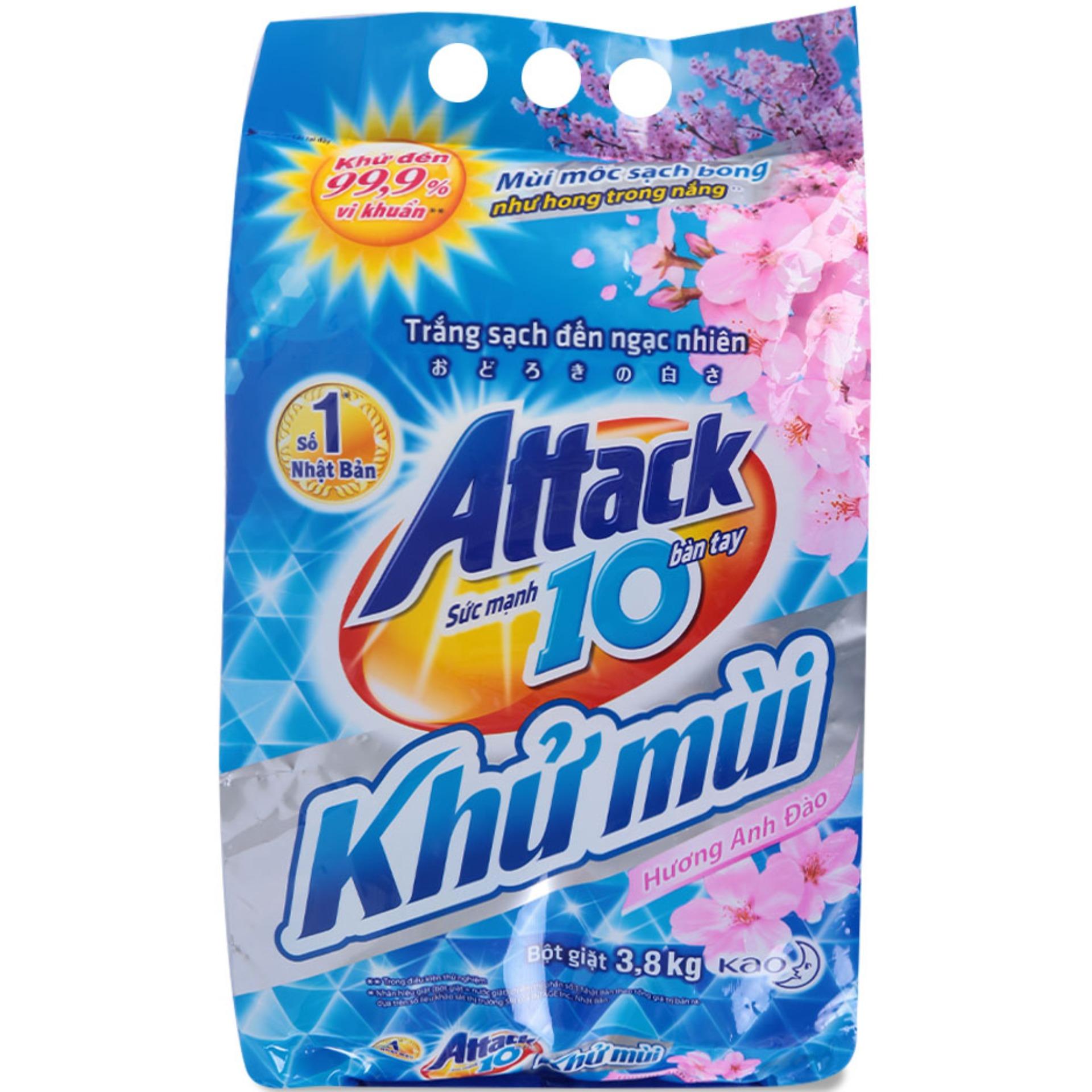 Bột giặt Attack khử mùi hương ngày sảng khoái 3.8kg