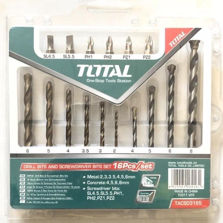 BỘ MŨI KHOAN SẮT THÉP TOTAL TACSD3165