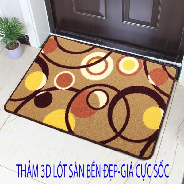 Bộ 2 thảm hoa lau chân 3D (60x40x1.5) khong vien