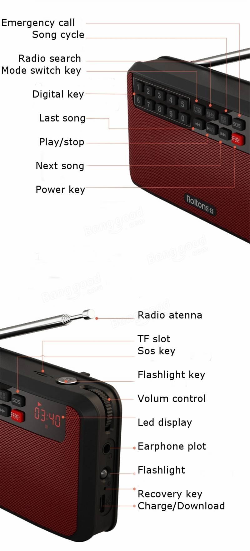 Loa MP3 FM Radio Rolton T60