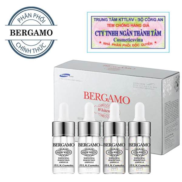 Set 4 siêu tinh chất dưỡng trắng Bergamo Snow White & Vita-White Whitening Perfection Ampoule 4 lọ ( HÀNG CHÍNH HÃNG )