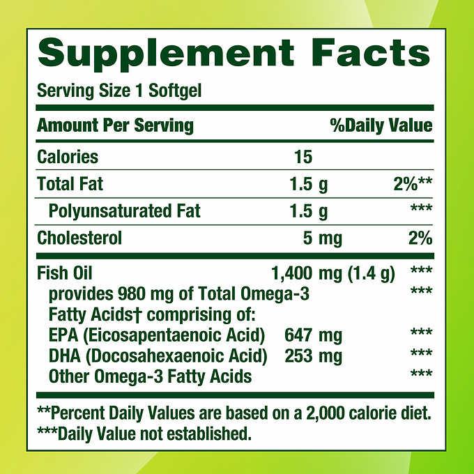 Dầu cá Nature's Bounty Fish Oil 1400mg