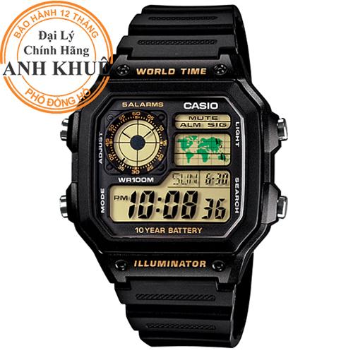 Đồng hồ nam dây nhựa Casio AE-1200WH-1BVDF