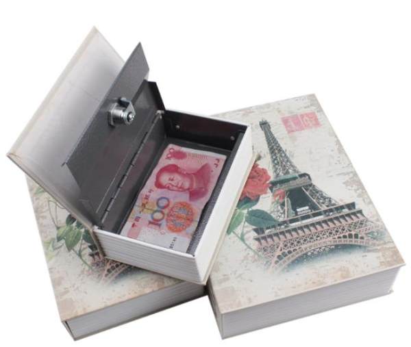 Két sắt mini giả sách Size Lớn - Khóa Chìa - Tháp EIFFTEL PARI