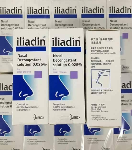 Thuốc nhỏ mũi Iliadin 0.01% dùng cho bé từ sơ sinh tới 1 tuổi