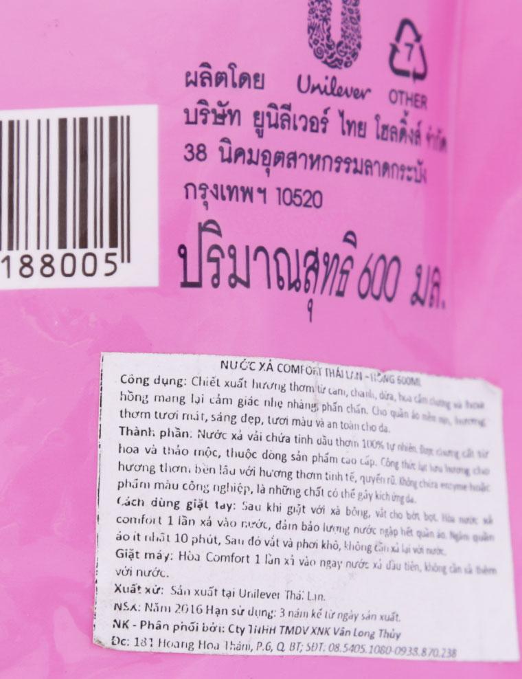 Nước xả vải Comfort Thái gói 600ml