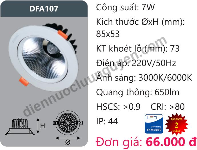 Đèn led downlight chiếu sâu Duhal DFA107