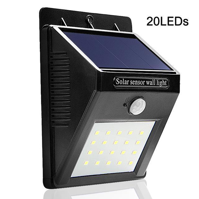 Đèn cảm biến hồng ngoại sử dụng năng lượng mặt trời Solar sensor Wall light - 30 Led siêu sáng (Đen)