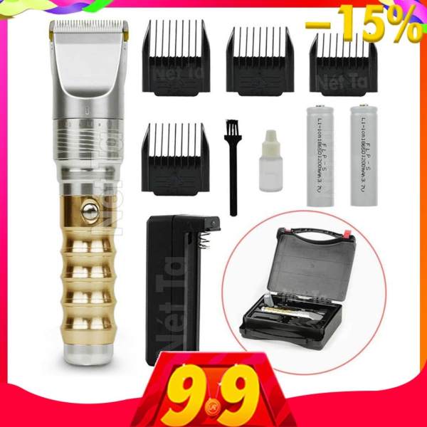 Tông đơ cắt tóc chuyên nghiệp Chaoba RFCD-602 lưỡi sứ trắng dùng pin 18650 sạc rời siêu khủng, hộp đựng vali cao cấp