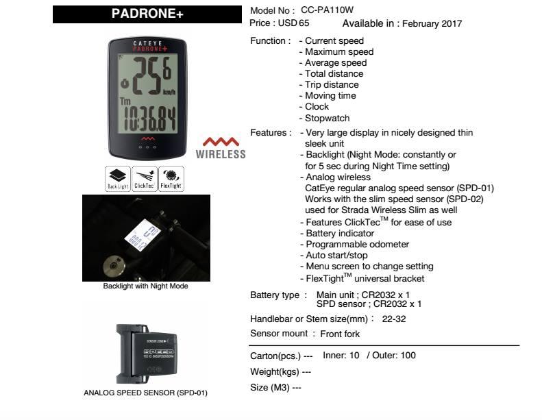 Đồng hồ Cateye Padrone - Cateye Padrone