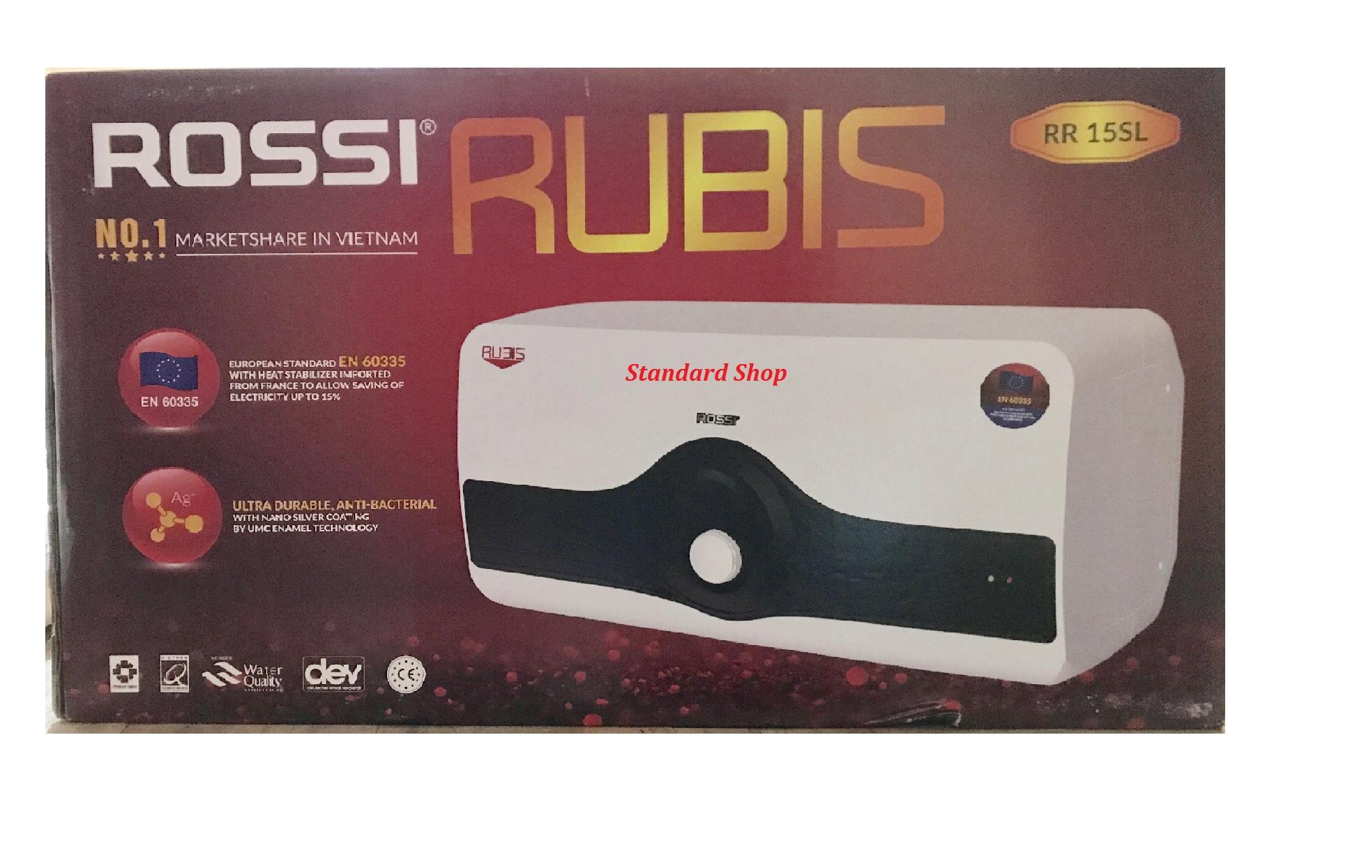 Bình nóng lạnh ngang Rossi Rubis RR 15SL