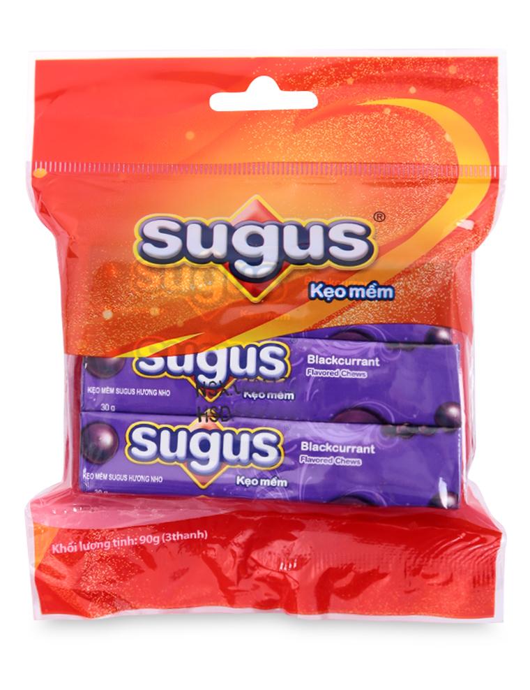 Kẹo mềm Sugus hương nho gói 90g (3 thanh)