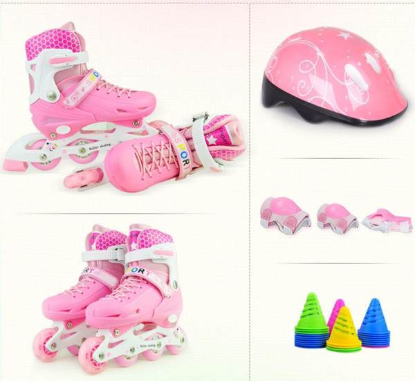 Giầy trượt Patin 4 bánh SPORT có đèn LED và Đồ bảo hộ