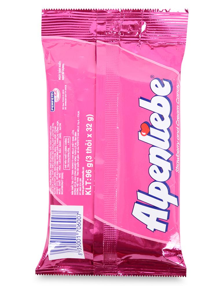 Kẹo sữa dâu Alpenliebe gói 96g