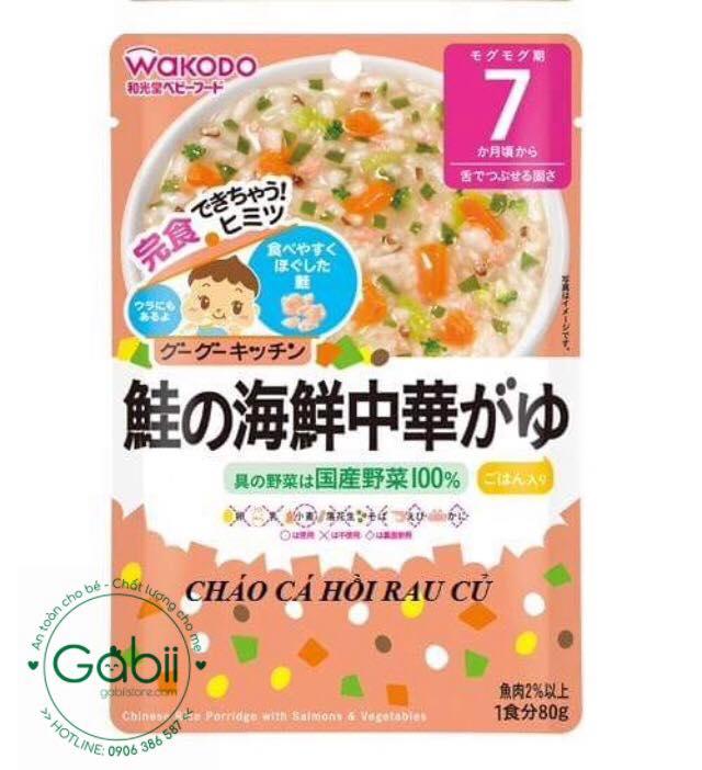 Cháo Wakodo Cá Hồi Và Rau Củ