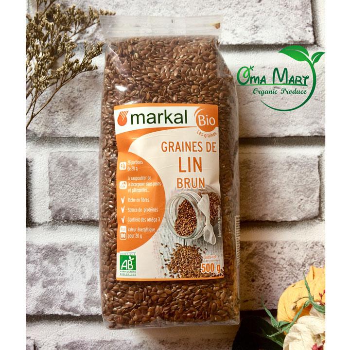 Hạt lanh nâu hữu cơ Markal 500g