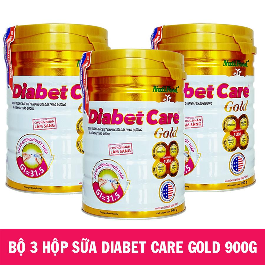 Combo 3 hộp Sữa bột Nutifood Diabet Care Gold cho người bị tiểu đường 900g