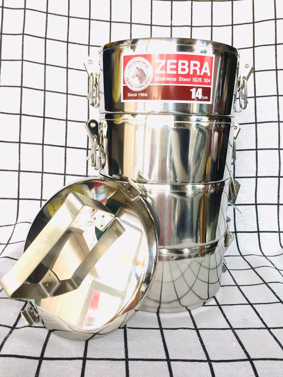Camen đựng cơm Inox Sun Zebra 4 ngăn