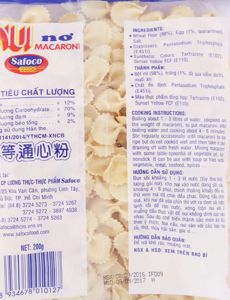 Nui nơ Safoco 200g
