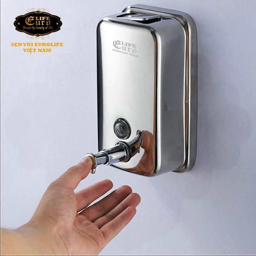 Bình xịt nước rửa tay Inox SUS 304 treo tường Eurolife EL-X26 (Trắng bạc)