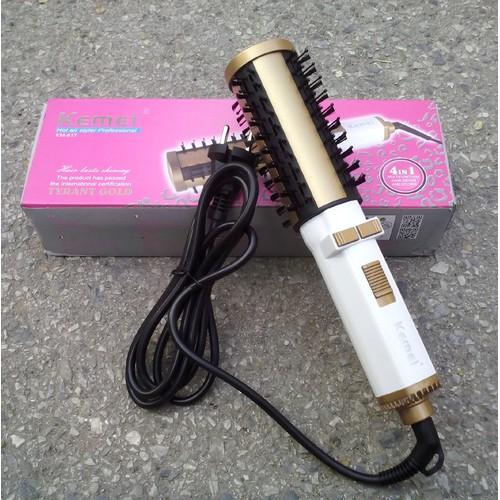 Lược sấy tóc xoay 360 độ Kemei KM817