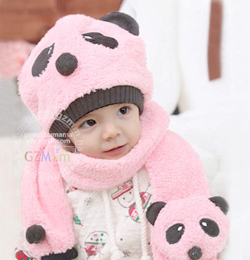 Bộ khăn mũ gấu trúc