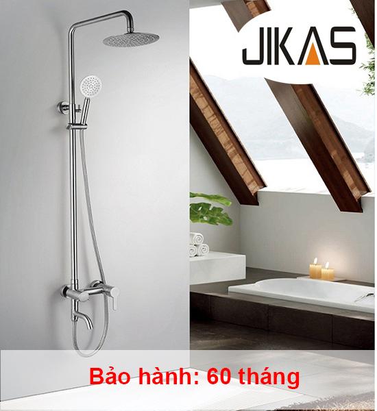 Bộ sen cây tắm nóng lạnh Inox SUS304 tròn ngang 3011 + Lavabo 5007