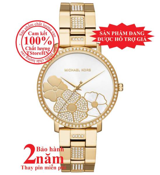 Nơi bán Đồng hồ nữ MK MK3864, Vỏ, mặt và dây màu Vàng (Gold), viền đá pha lê Swarovski, size 38mm