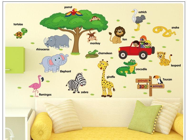 Decal dán tường vườn thú Châu Phi