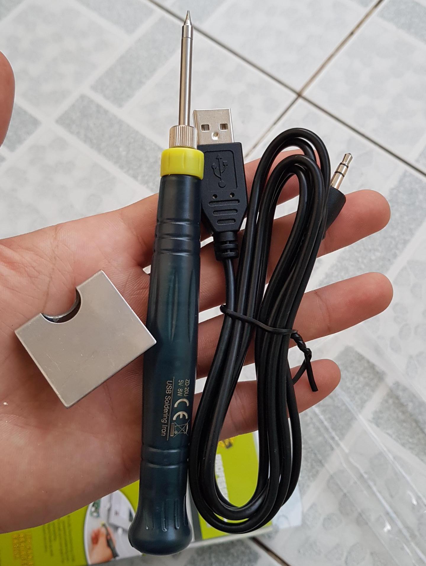 Mỏ hàn nhiệt Mini 400 độ dùng nguồn USB 5V-8W siêu tiện dụng + Tặng cuộn thiếc nhỏ
