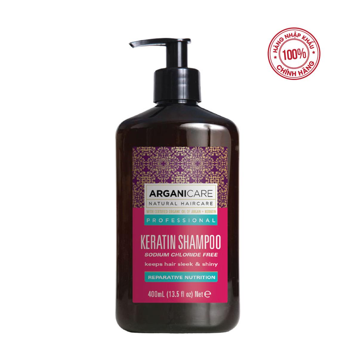 Dầu Gội Chữa Trị Tóc Hư Arganicare Keratin Shampoo 400ml