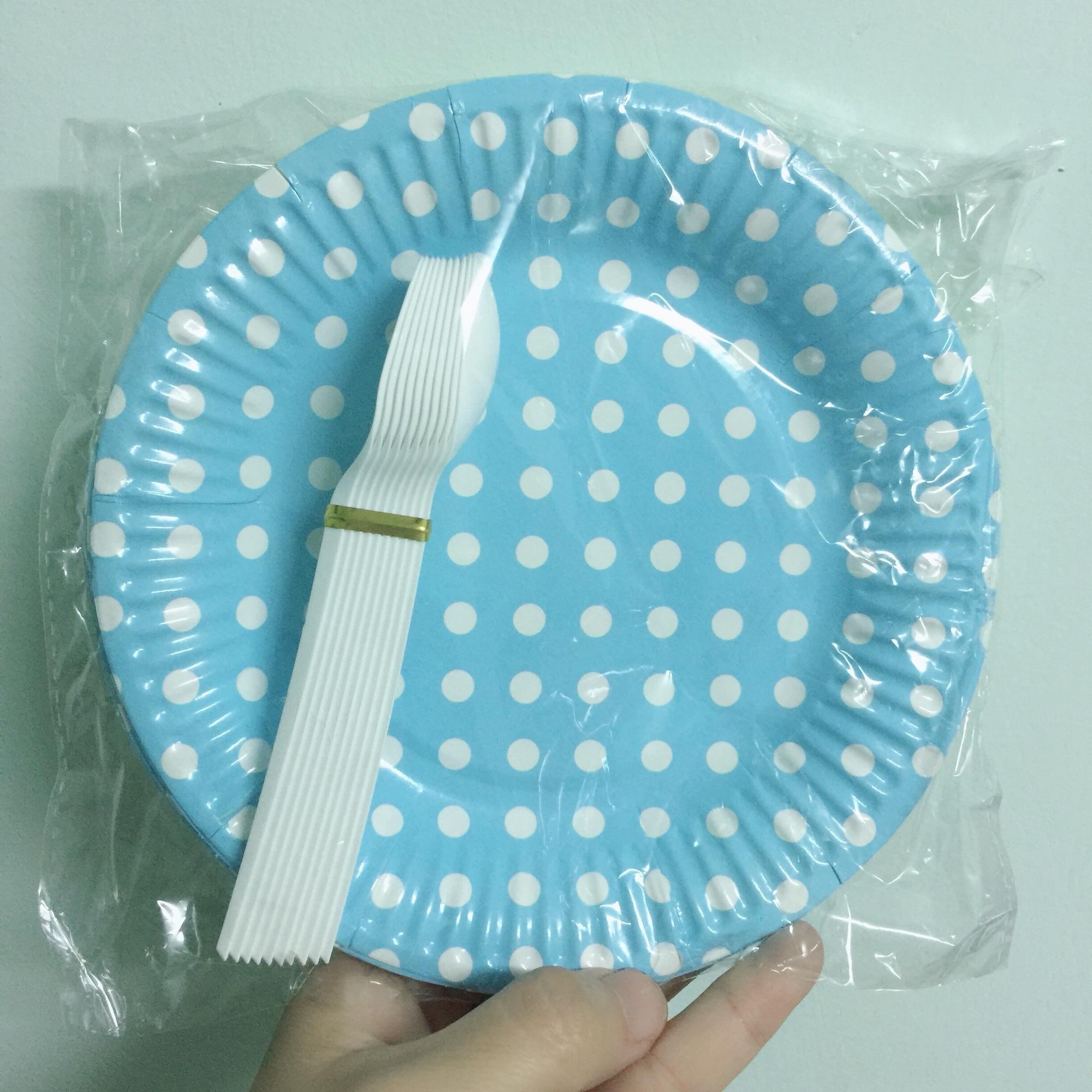 Bộ đĩa muỗng sinh nhật (10 cái/bộ) - đường kính 13cm