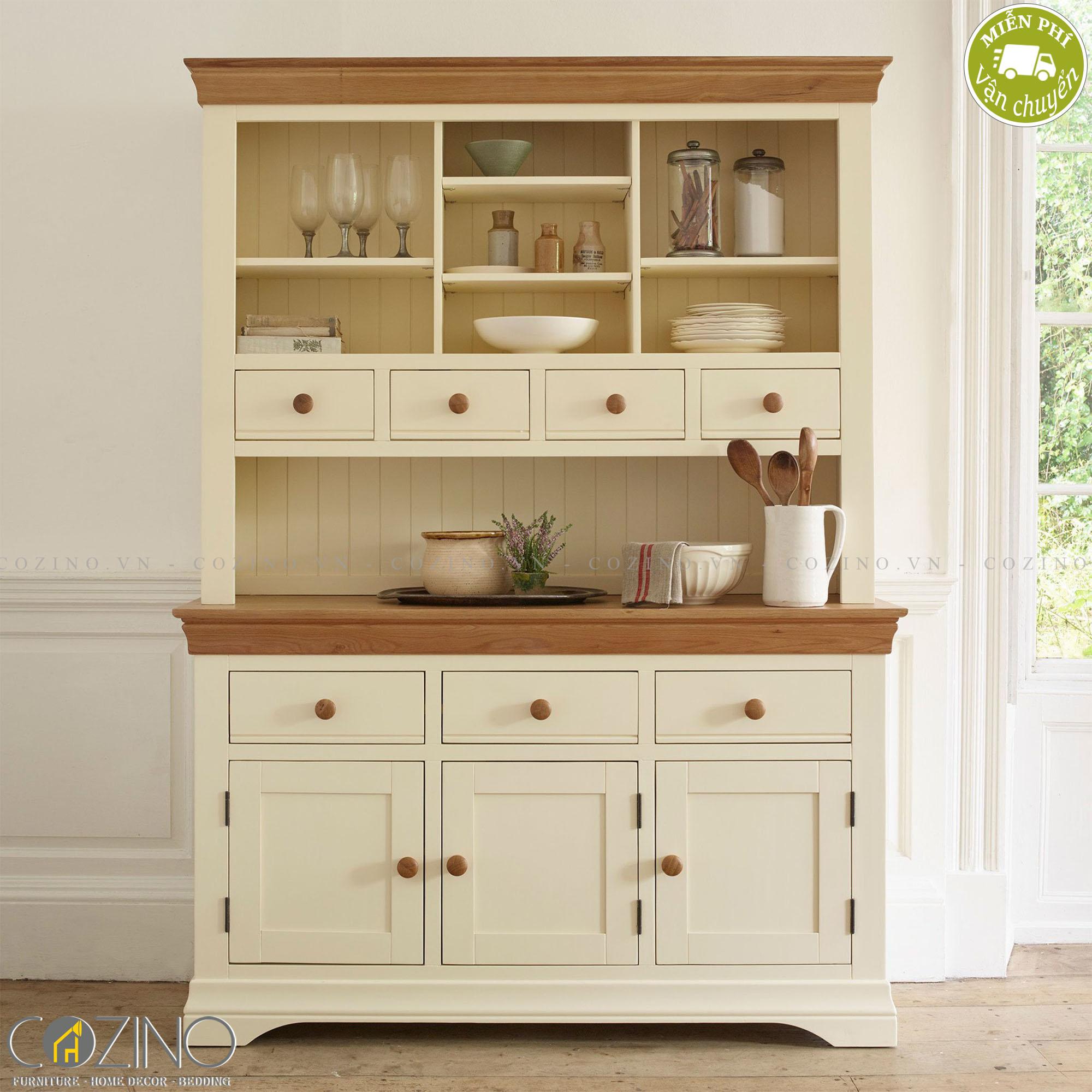 Tủ bếp lớn Canary gỗ sồi