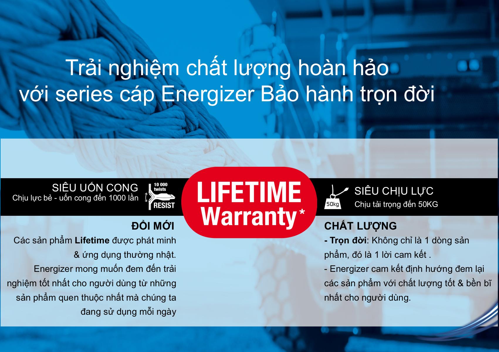 Cáp sạc Type-C Energizer C41C2CGB/C41C2CGBKM