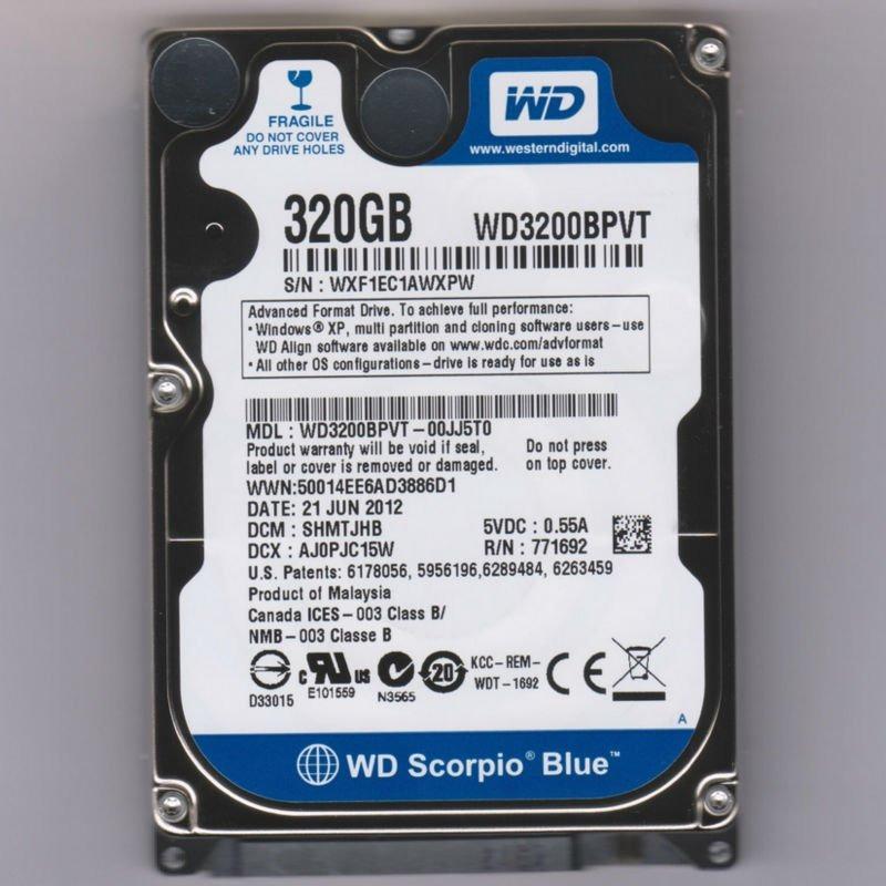 Ổ cứng HDD Western Digital 320GB Blue 2.5 WD3200LPVX For LAPTOP
