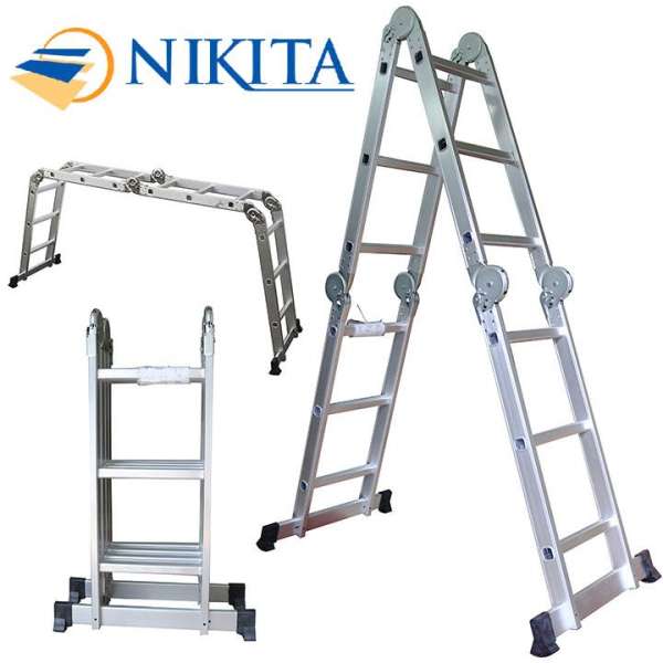 Thang nhôm gấp 4 đoạn Nikita GA37 - 3 Bậc 3,7m