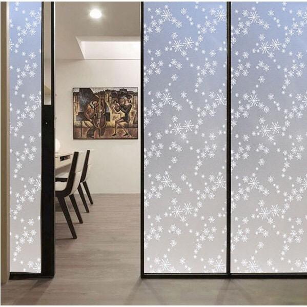 Decal dán kính hoa tuyết