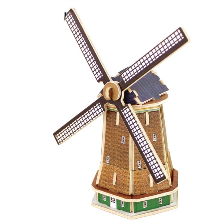 Đồ chơi lắp ráp gỗ 3D Mô hình Cối Xay Gió MJ208