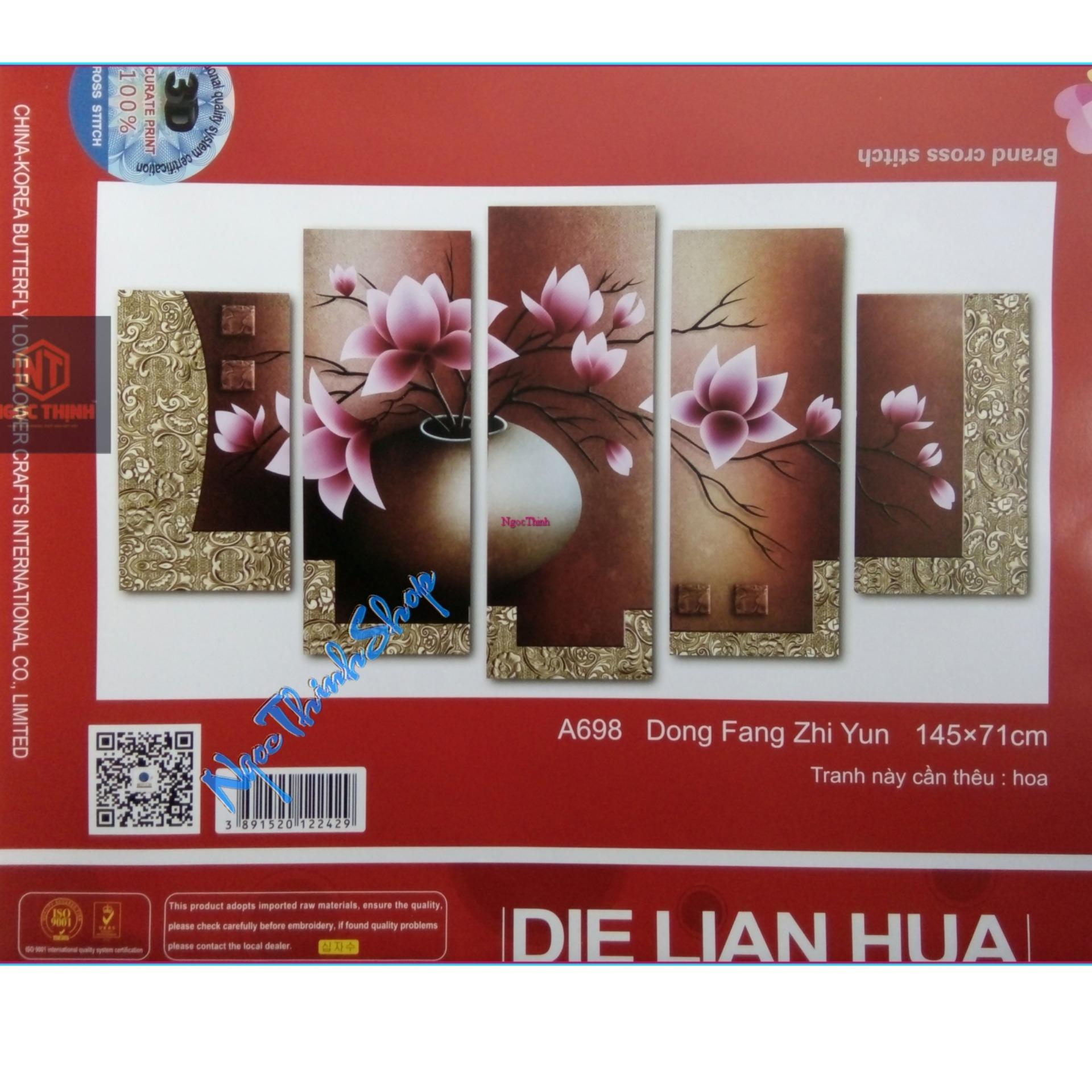 Tranh thêu chữ thập - Hoa - DLH-YA698