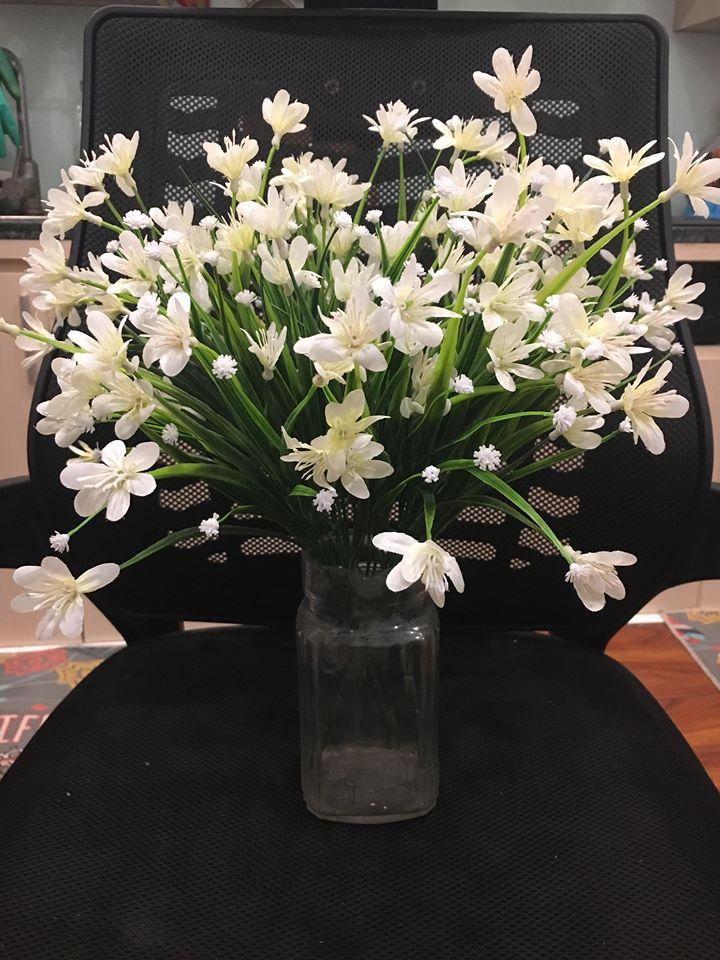 Hoa thủy tiên siêu xinh HTT-35 (1 cành 24-28 bông hoa) - Hoa giả- hoa lụa cao cấp - Hoa để bàn - Hoa để văn phòng