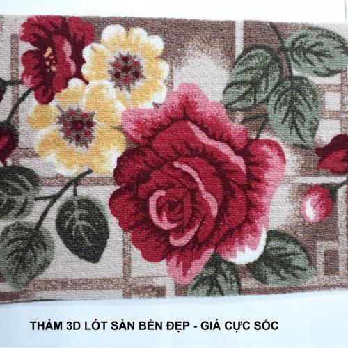 Bộ 2 thảm hoa lau chân 3D (60x40x1.5) khong vien