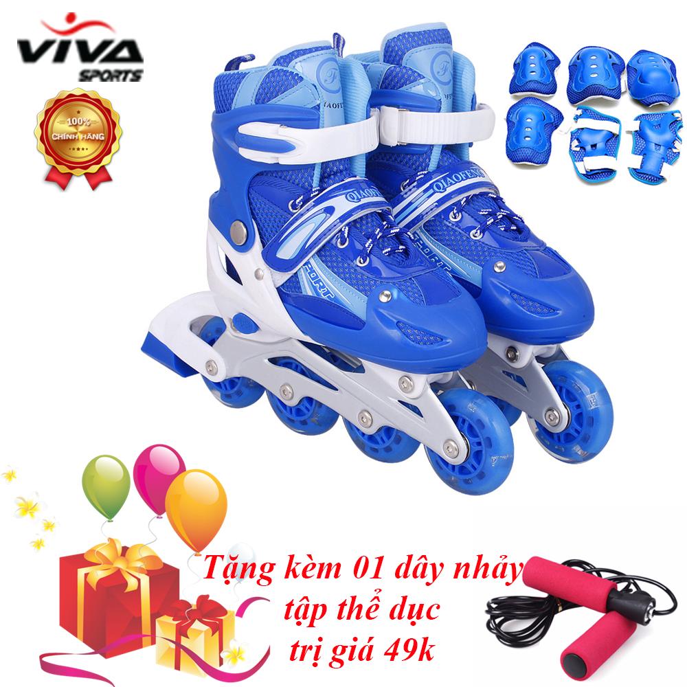Giày Trượt Patin Gắn Đinh Phát Sáng Cao Cấp (SIZE M) & Đồ Bảo Hộ - VIVA SPORT ( TẶNG 1 DÂY NHẢY )