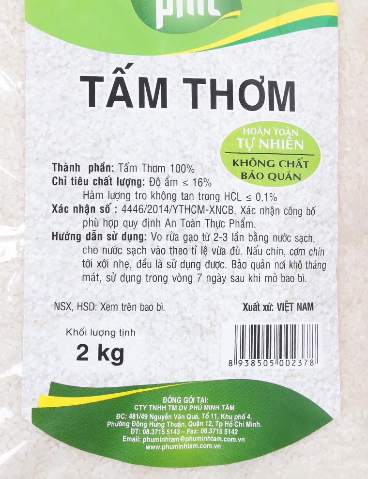 Gạo Tấm Thơm Phú Minh Tâm 2kg