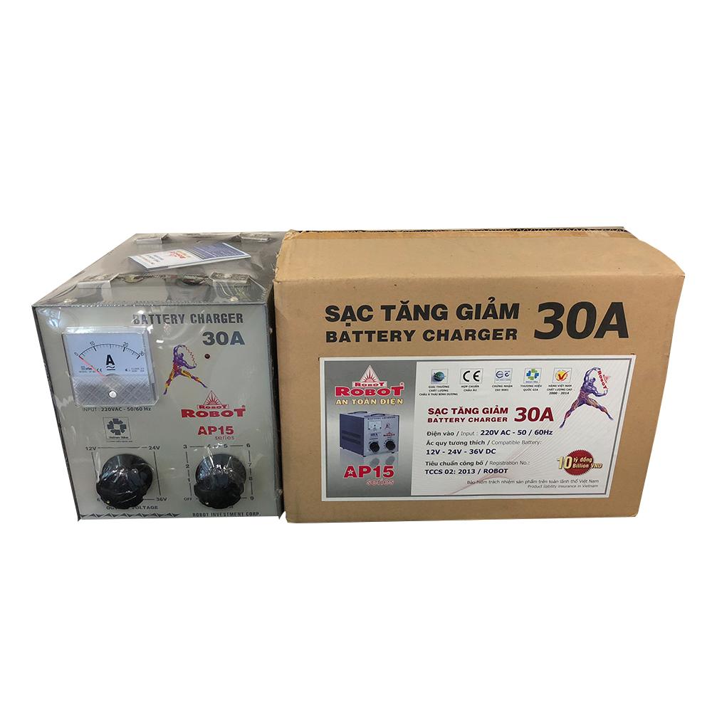 Máy sạc ắc quy tăng giảm Robot 30A (12V-24V)
