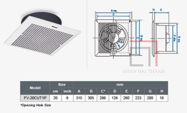 Quạt hút âm trần Panasonic FV-20CUT1